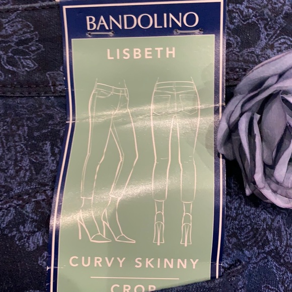 Bandolino Lisbeth Skinny Jeans Denim Curvy Crop Super Luxe Paisley Women’s 10 - Picture 7 of 11